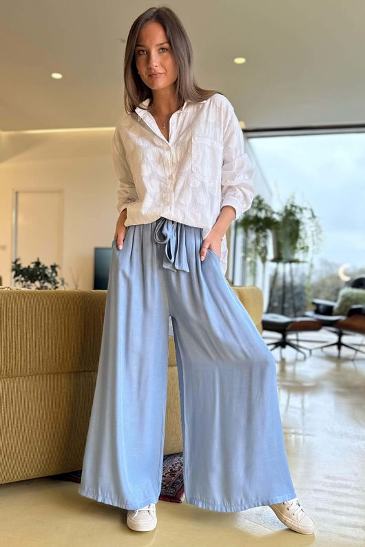 Perfect Chambray Palazzo Pant Light /15=